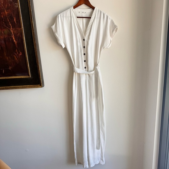 Mango White Jumpsuit Rayon Size Small - Picture 2 of 10